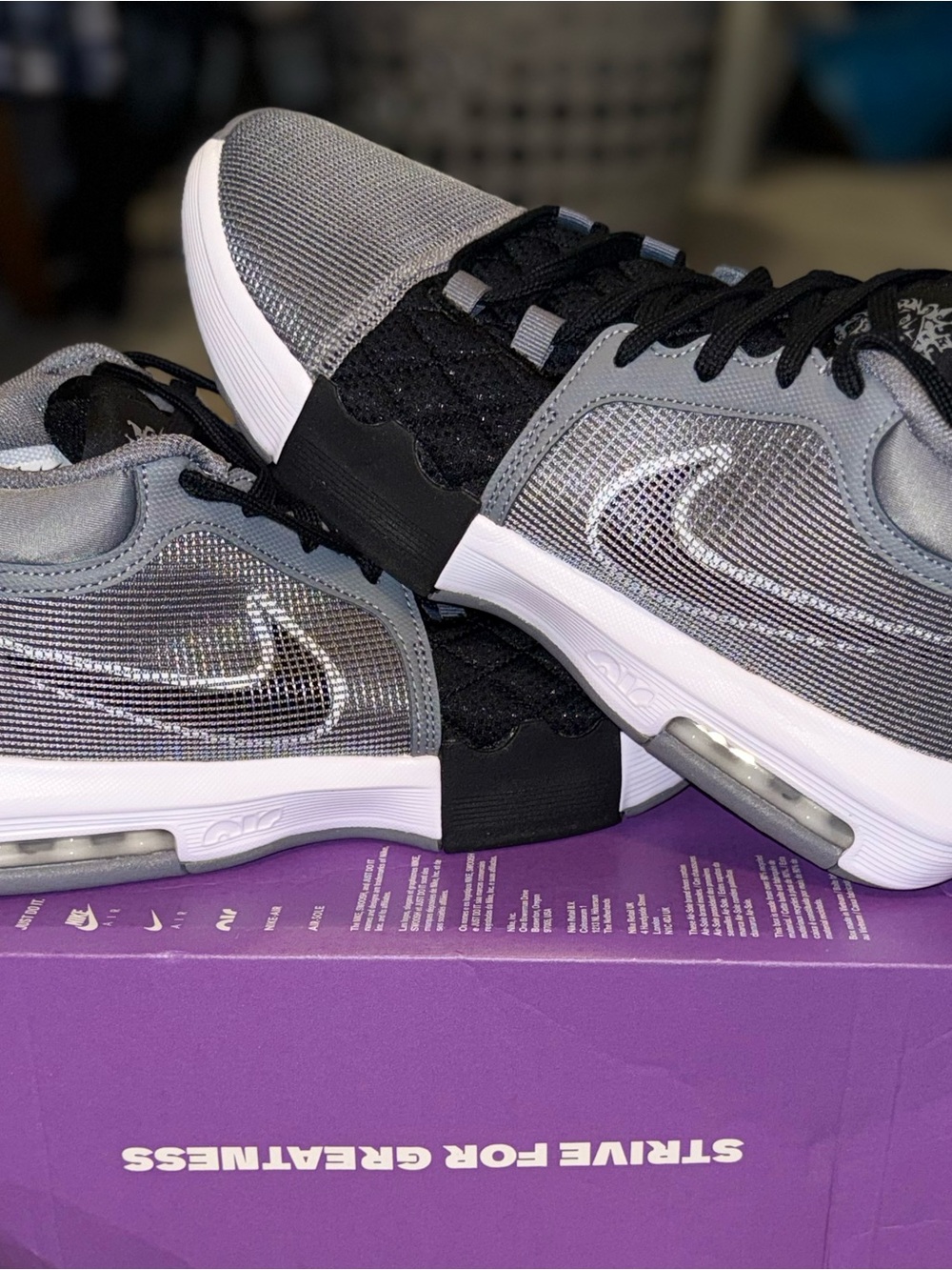 LeBron Vlll Nike Men’s Air Max Low-Top Sneaker - Black & Gray